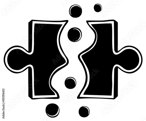 Abstract Yin and Yang Puzzle Pieces Concept