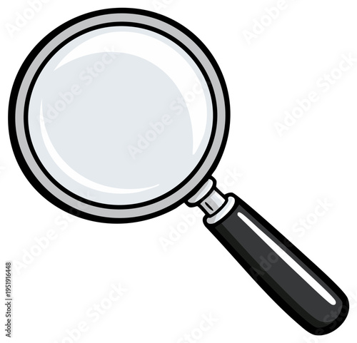 Magnifying Glass Graphic Detailed Illustration Search and Research Tool Object Discovery Investigation Clarity Optical Magnification