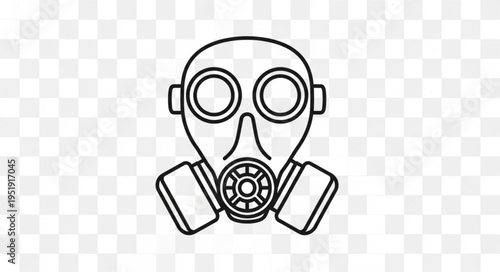 Gas Mask Illustration - Protective Gear for Hazardous Environments.