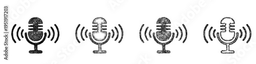 Sketch podcast icon design set