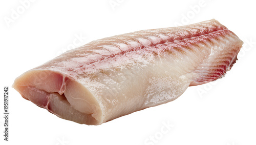 Fotografía Fresh raw fish fillet, skinless and boneless, ready for cooking, isolated on tra
