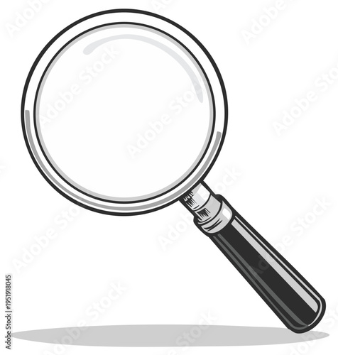 Cartoon Magnifying Glass Illustration for Investigation and Search