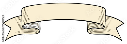 Decorative Banner Scroll with Room for Text Message or Headline Announcement