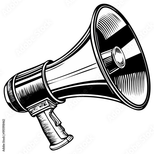 Retro Megaphone Loudspeaker Vintage Device for Announcement and Amplification