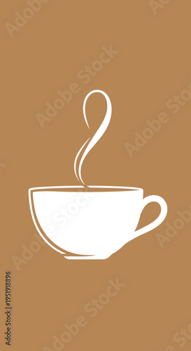 Steaming hot beverage coffee cup icon.