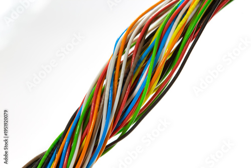 Multicolored twisted cable wires