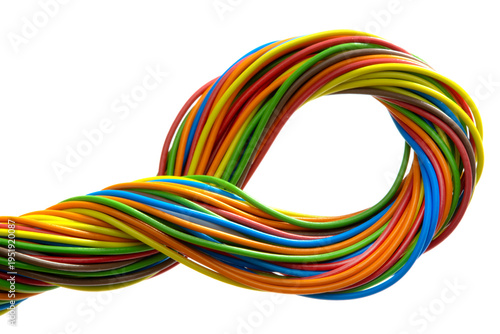 Multicolored twisted cable wires