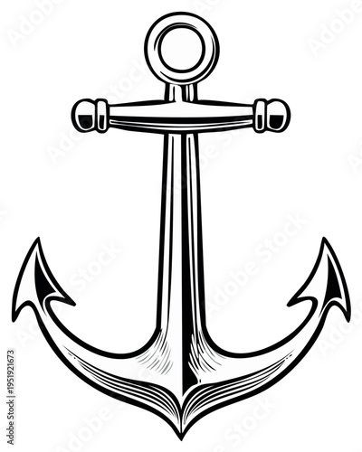 Classic Nautical Anchor Symbol Nautical Emblem Maritime Tool