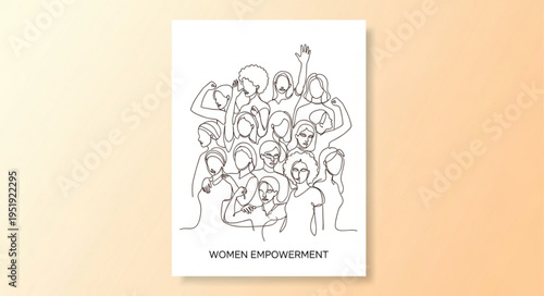 Detailed Line Art Depicting a Crowd of People.