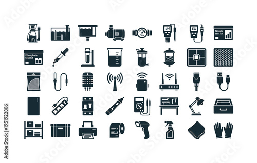 Aquatic maintenance accessories featuring protein skimmer device, sump filtration tank, overflow box module, return pump device,