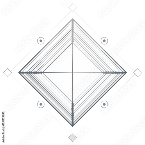 Abstract geometric design with diamond shapes and intersecting lines pattern.