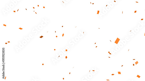 Tapety artystyczne Orange confetti over transparent background. 3D render.