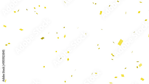 Photos Yellow confetti over transparent background. 3D render.