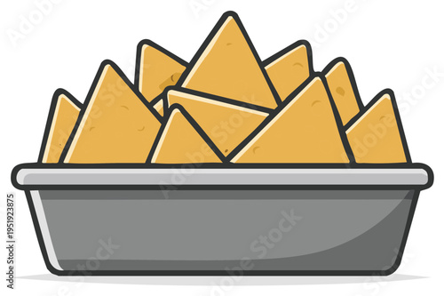 Crispy Tortilla Chips Piled High in a Modern Serving Bowl