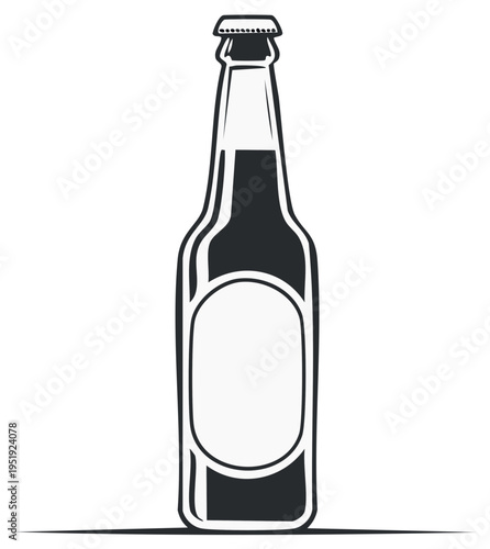 Monochrome illustration of a beer bottle.