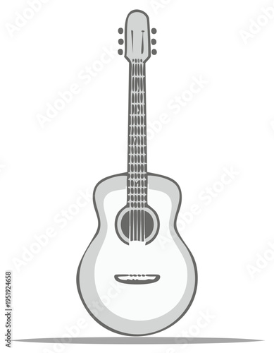 Acoustic guitar illustration classic musical instrument for music lovers and performers