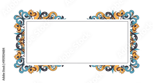 Ornate Rectangular Frame Border.