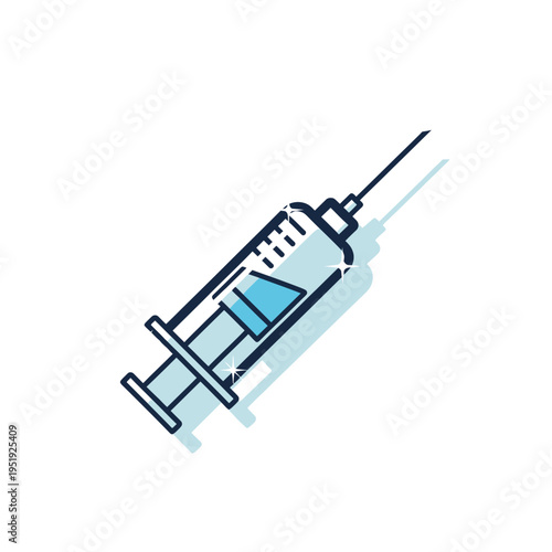 Medical Syringe with Needle Closeup.