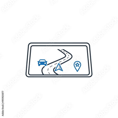 Smartphone screen with GPS navigation map.