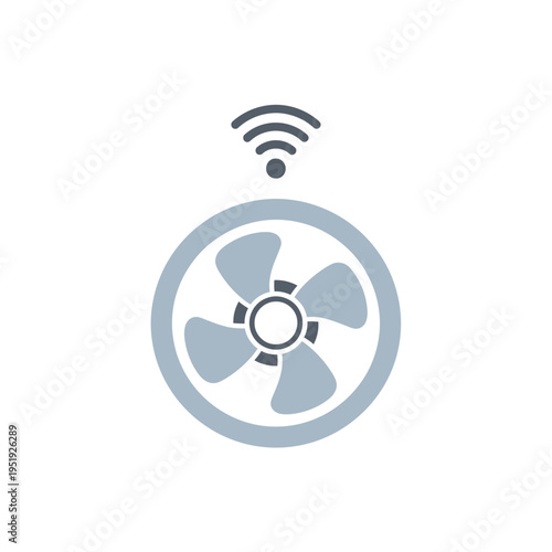Wireless fan icon with signal.