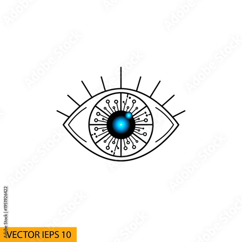 Detailed illustration of a human eye.