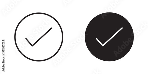 Tableau sur toile Success Check Icon for approval verification done success state and confirmation use in UI UX websites apps and dashboards Vector illustration with stroke and fill on a white background