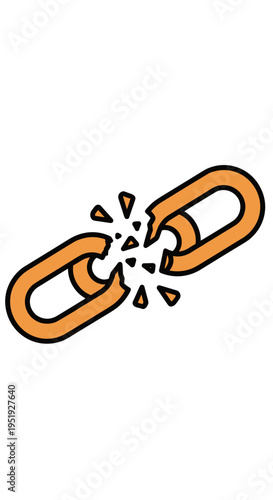 Broken Chain Link Illustration.