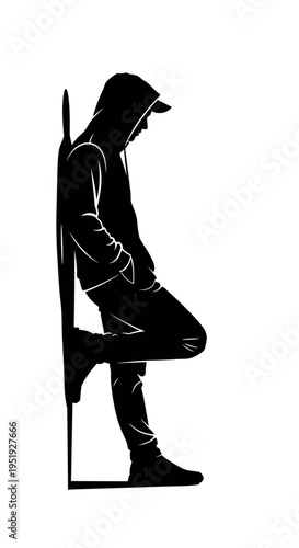 Man sitting with bow and arrow.