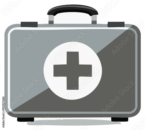 First Aid Kit Medical Emergency Box with White Cross Symbol
