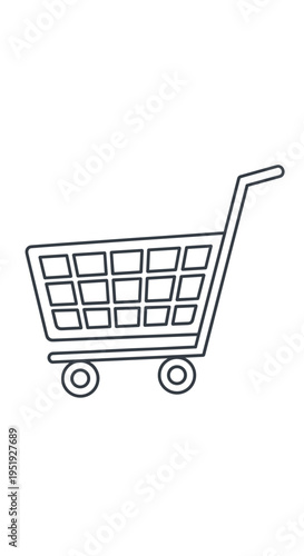 Shopping cart icon for online store.