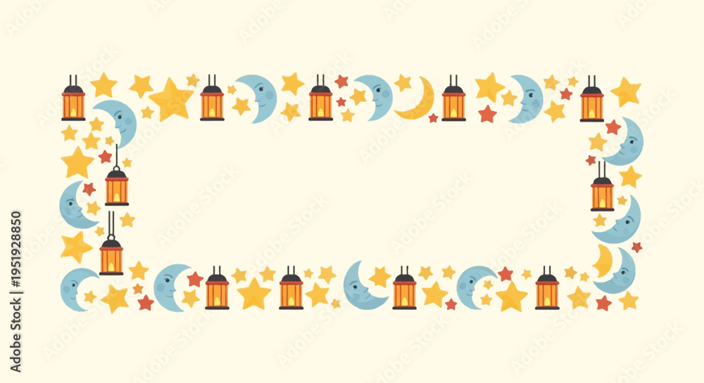 Obraz premium Ramadan Kareem Border Frame Design.