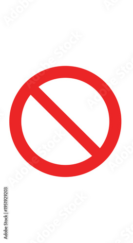 Red circle with line symbol 1.