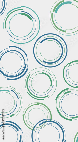 Collection of blue green circles.