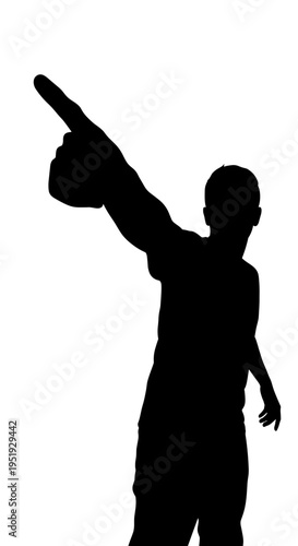 Silhouette of man playing baseball.