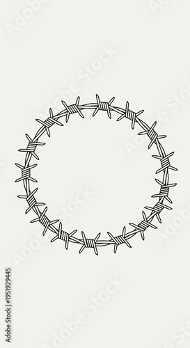 Barbed wire circle fence structure.