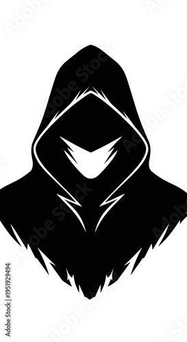 Hooded figure with face hidden.