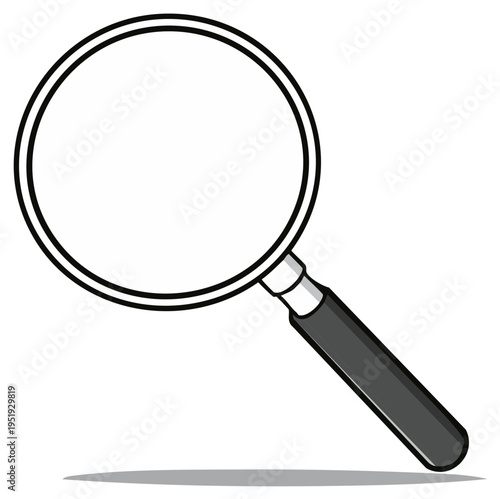 Simple Cartoon Magnifying Glass Search Icon Illustration