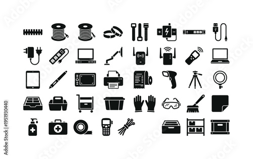 Networking accessories featuring patch cable organizer, Ethernet cable spool, fiber optic cable spool, cable management rings,