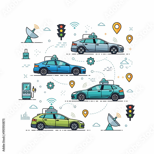 Connected Autonomous Vehicles A Transportation System Concept Demonstrating Vehicle Communication and Smart City Technology Network of Driverless Cars for Future Transportation Solutions