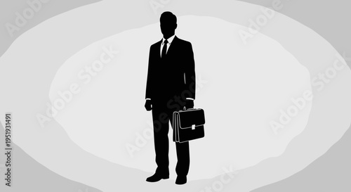 Businessman in suit holding briefcase.
