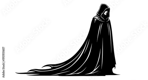 Silhouette of a hooded figure.