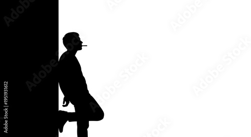 Silhouette of a man smoking 1.