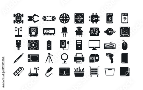 School robotics workshop accessories featuring programmable robot car, robotic claw module, conveyor belt model, robotic wheel