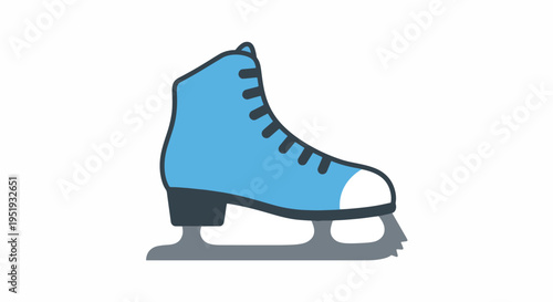 A charming light blue skate design suggests winter recreation and sporting activities, making it a delightful graphic element for projects focused on ice skating or seasonal themes and holiday