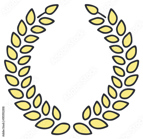 Golden Laurel Wreath Icon A Classic Symbol of Victory and Achievement