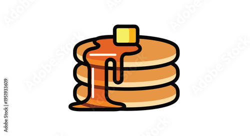 A stack of pancakes with syrup and butter on top, a delicious breakfast food