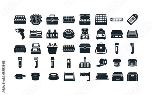 Specimen tube storage and handling accessories featuring foam tube rack insert, rotating tube rack carousel, tube rack transport