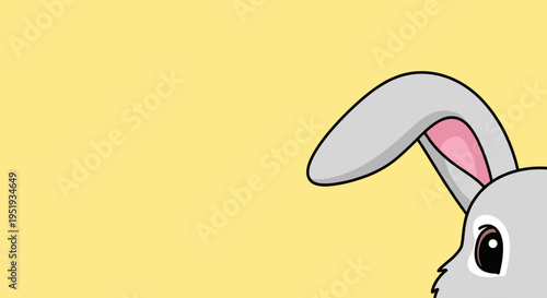 Cute cartoon rabbit face closeup.