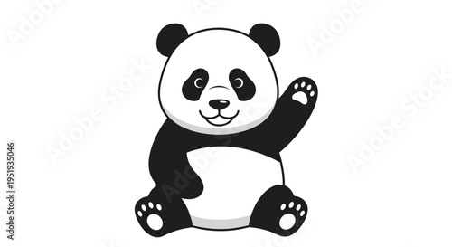 Cute black and white panda bear 1.