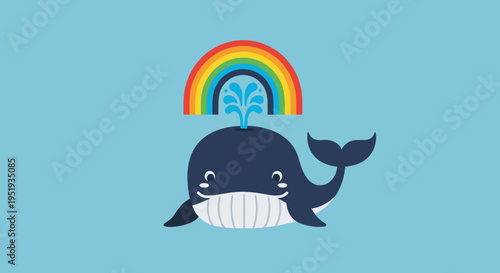 Whale with a happy smiling face.